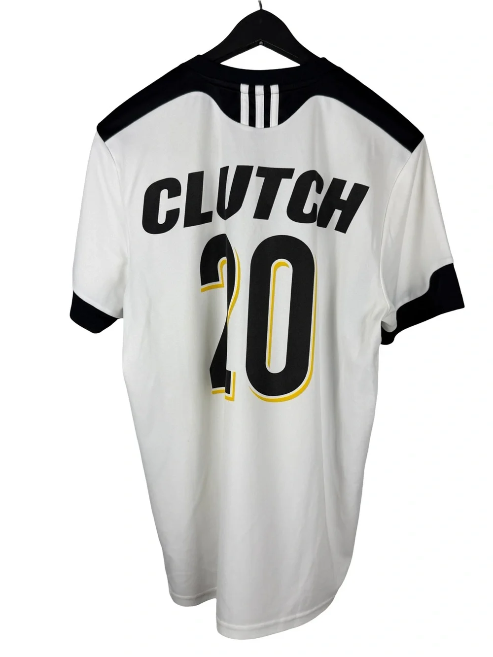 Mens Adidas Clutch Climalite Athletic Soccer Futbol White Jersey Size M